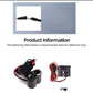 Motorcycle Handlebar Phone Charger Waterproof USB Power Adapter 12V 2.0A With Switch And Cigarette Lighter For GPS Navigation DVR