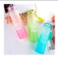 Hello Master 480ml Frosted Glass Water Bottle - Transparent Leak-Proof Portable Drinkware with Carrying Strap (Random Color)